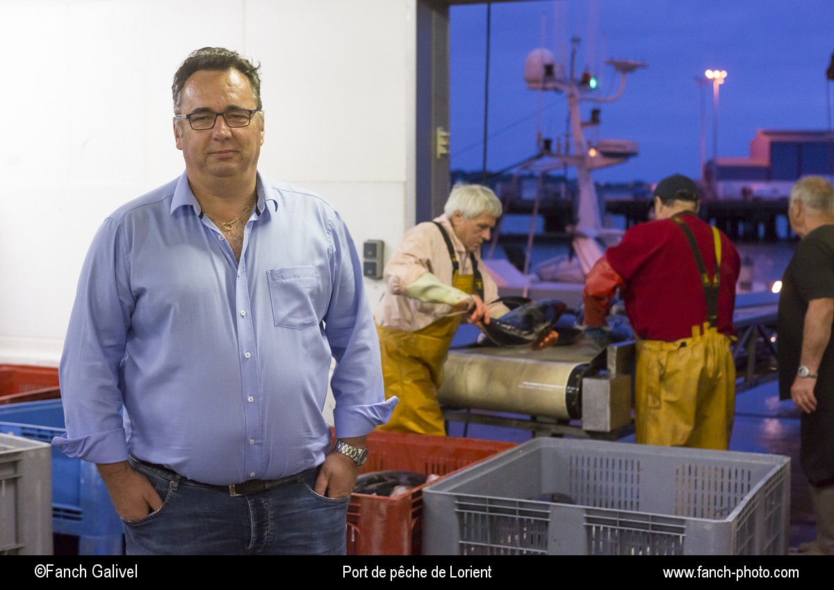 Eric Guygniec, ancien patron de pêche et Armateur APAK. Port de pêche de Keroman à Lorient.