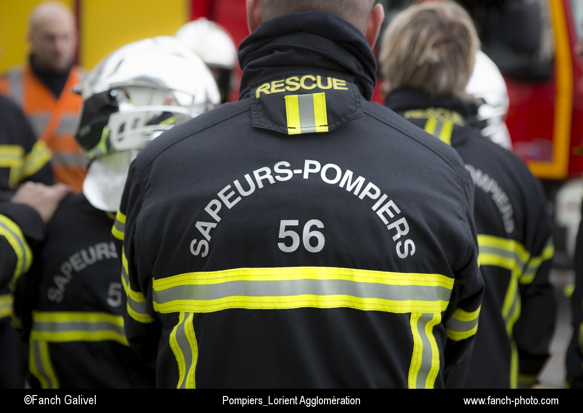 Pompiers de Lorient. Exercices à la caserne de Lorient
