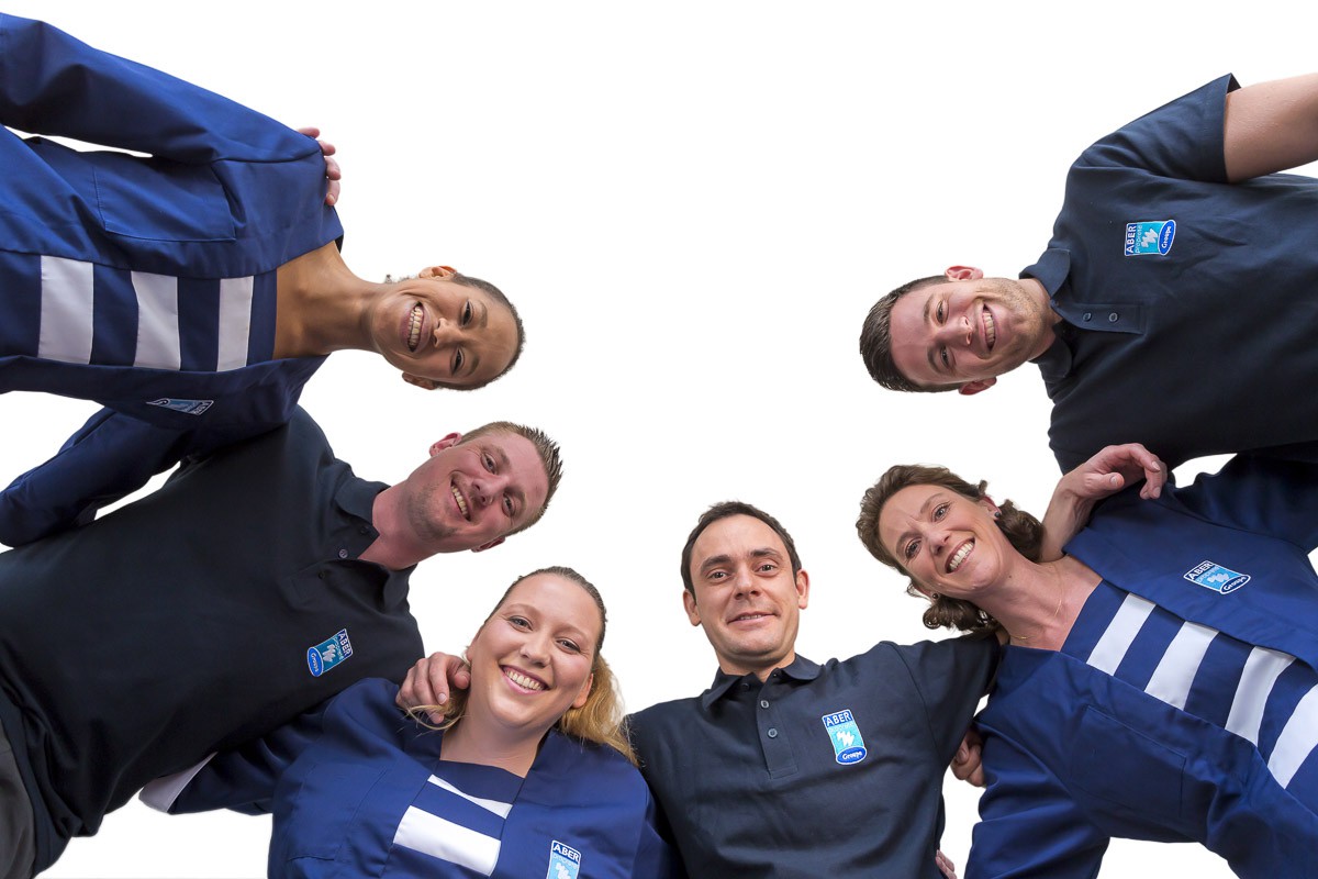 Portrait de salariés du groupe Aber Propreté détourable