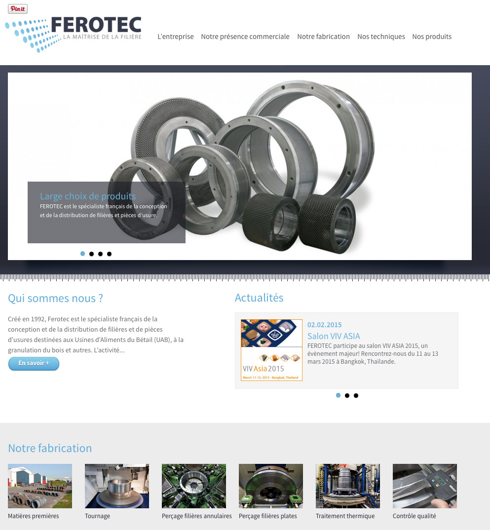 Ferotec (2013) _ illustrations du site internet