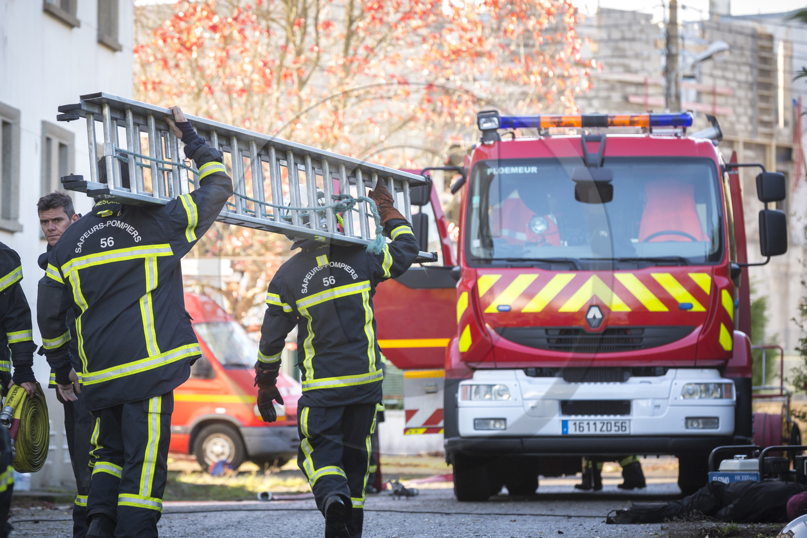 Excercices de maneuvres des pompiers des Ploemeur