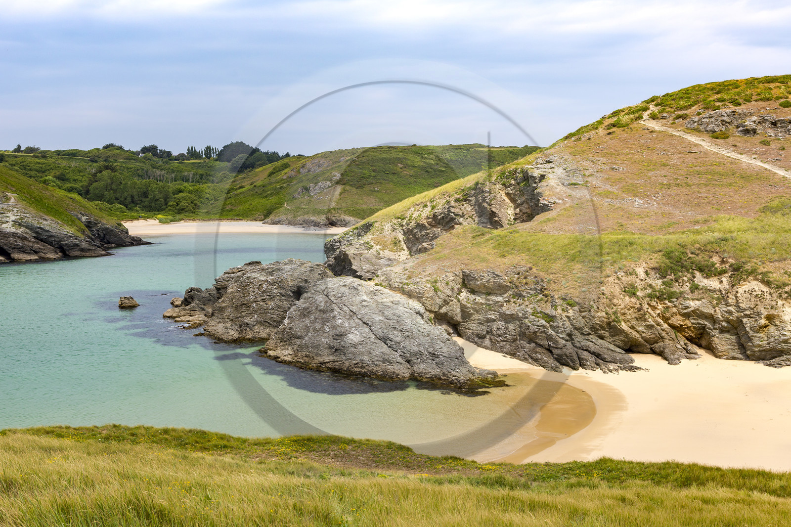 La plage d'Herlin à Belle-ile en mer.