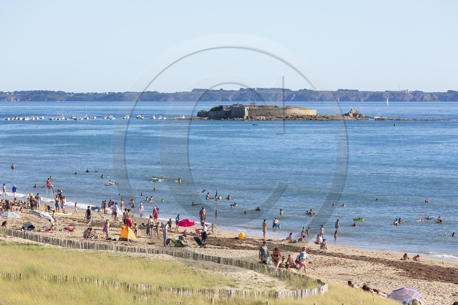 La plage de Fort-bloqué à Ploemeur.
